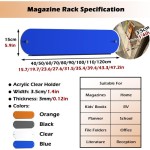 Newspaper rack, magazine rack, acrylic wall-mounted brochure rack, available in blue, orange, transparent, and black, 100cm, suitable for bathrooms, offices, RVs, and other places.